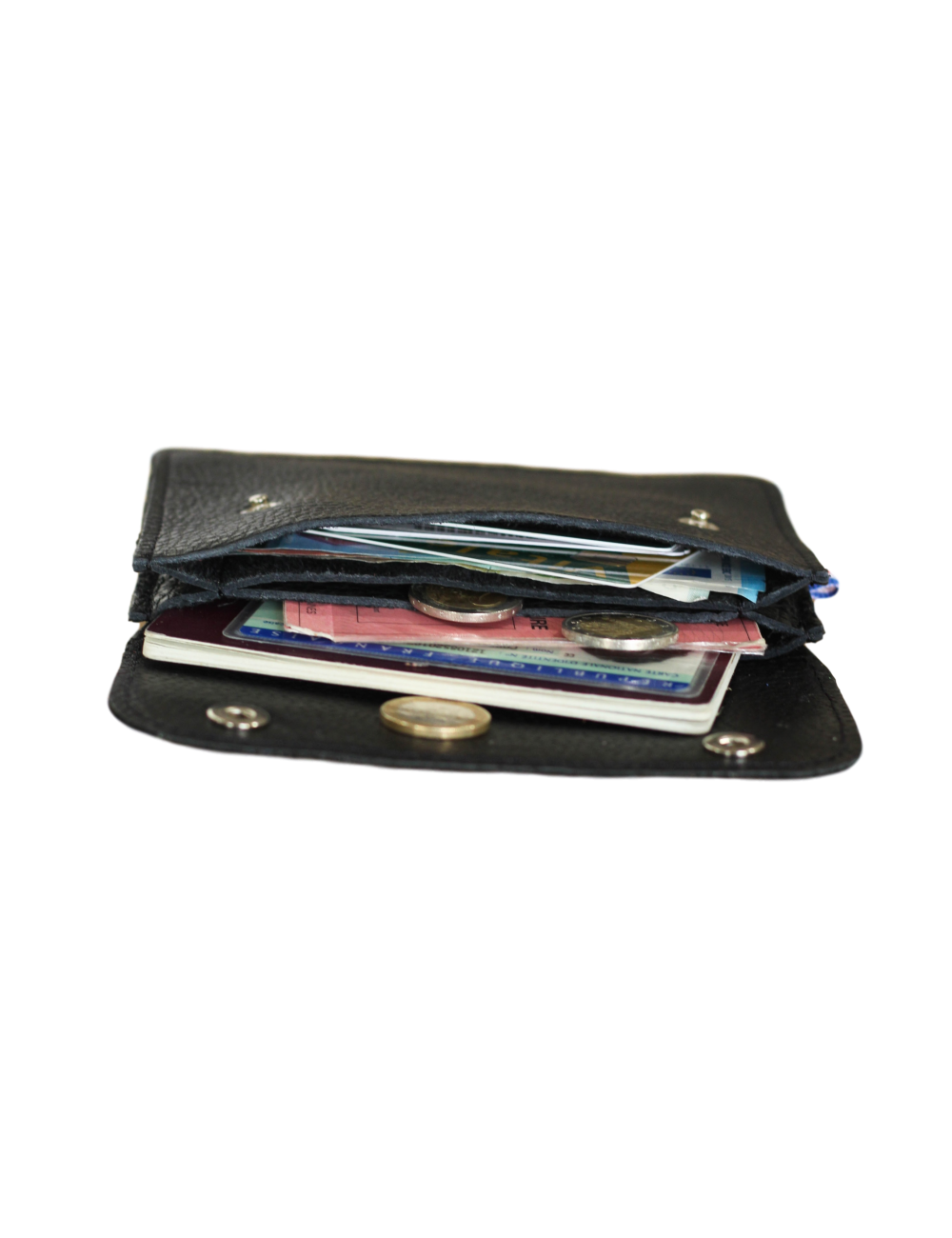 Petit Sac à Soufflet Vintage - Faux Cuir Bleu - Années 60 - Femme